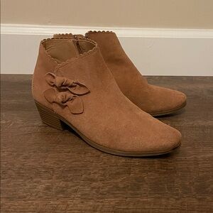 Jack Rogers Brown Ankle Boots with Bow Accent
